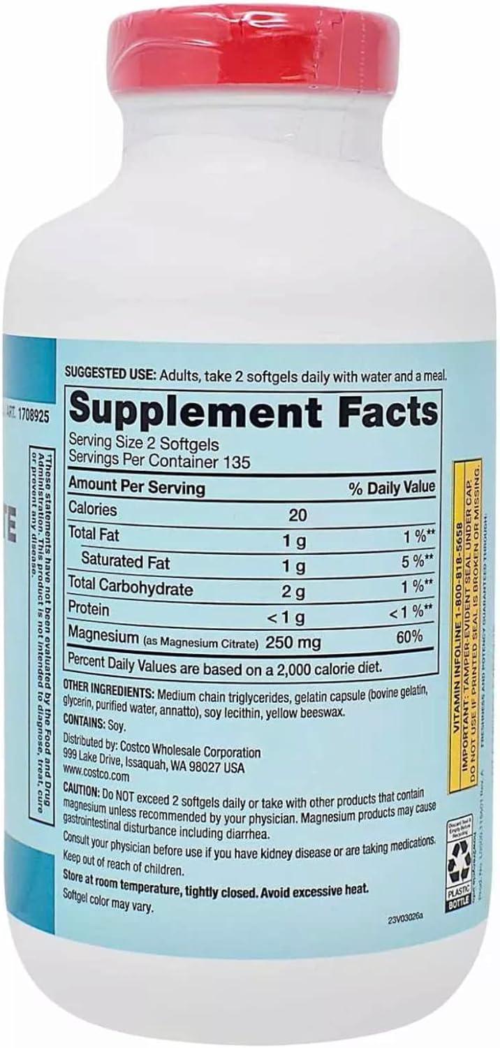 Kirkland Signature Magnesium Citrate 250 mg Powerful OneClick Health