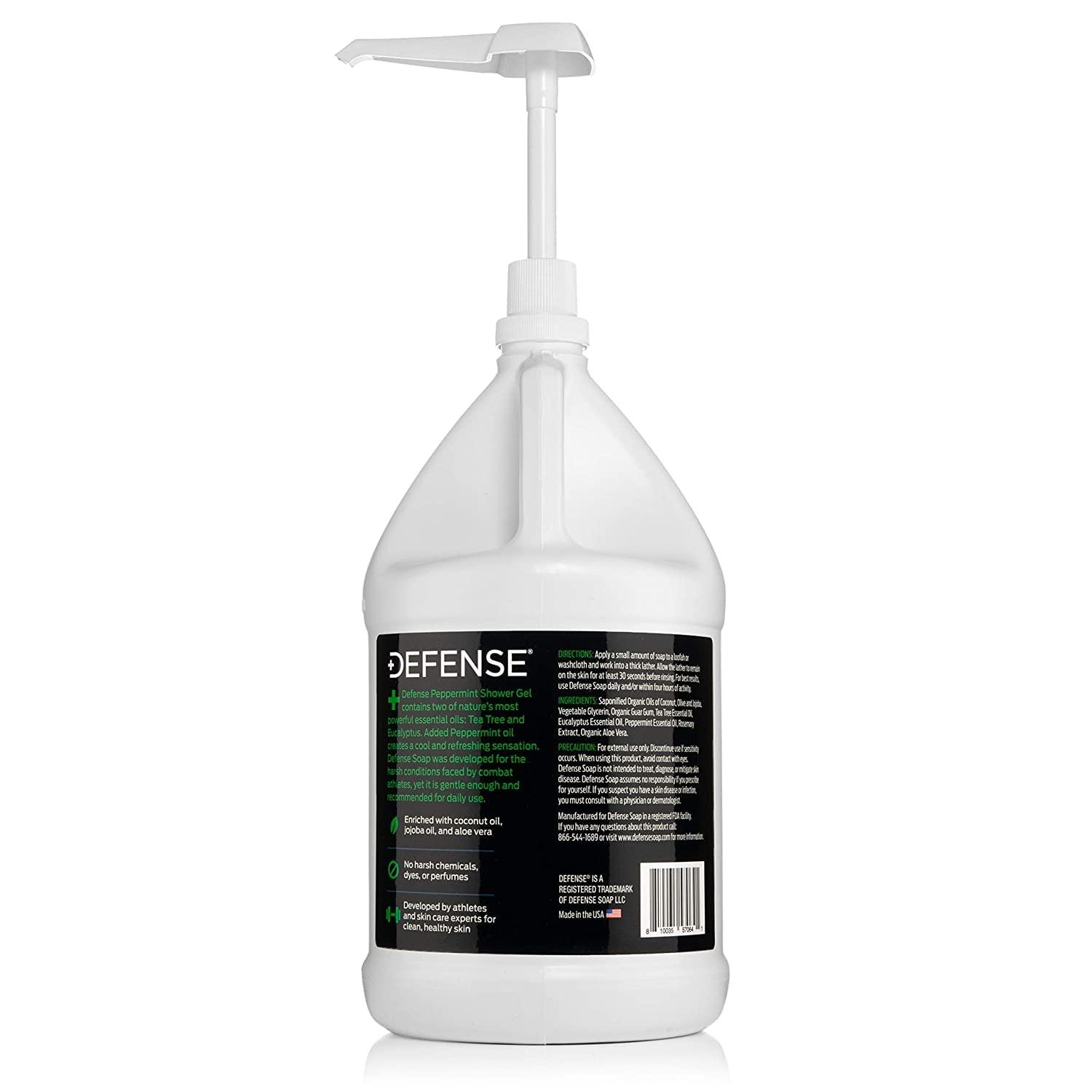 Defense Soap Peppermint Body Wash Shower Gel 1 Gallon (128 Fl Oz)