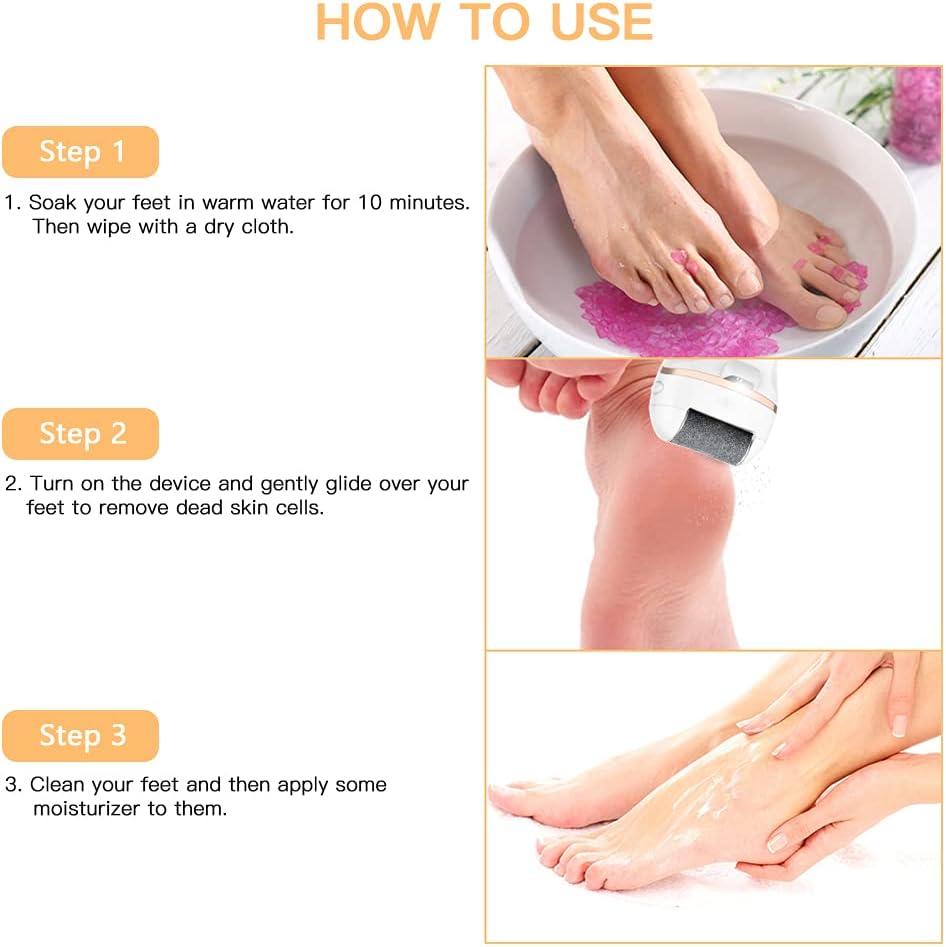 Electric foot callus remover grinder foot care file leg heels remove dead  skin trimmer pedicure tool set feet cleaner machine