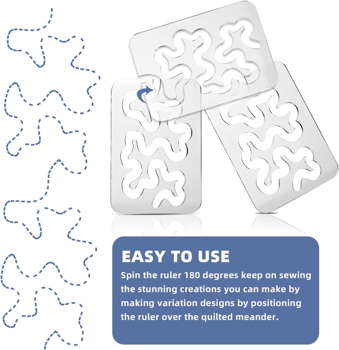 Acrylic Free Motion Quilting Template Ruler Transparent 24x16x0.4 CM