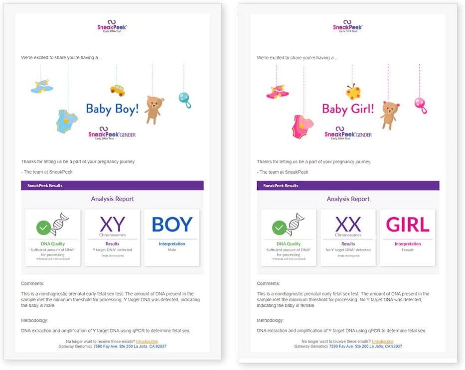 SneakPeek DNA Test Gender Prediction 99.9 Accuracy at 6 Weeks Lab