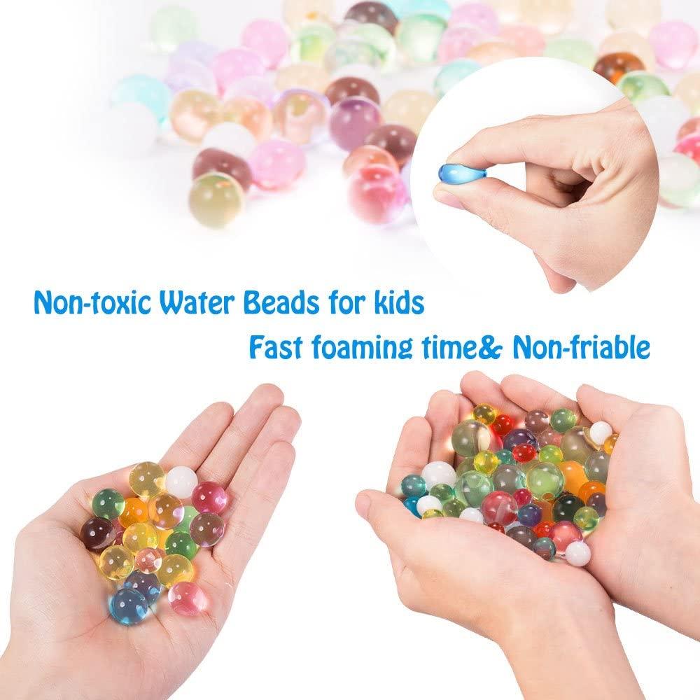 Water Beads (50000 pcs) Rainbow Mix Jelly Water Gel Beads Growing Balls for  Kid Tactile Sensory Toys, Home Decoration, Plants Vase Filler.