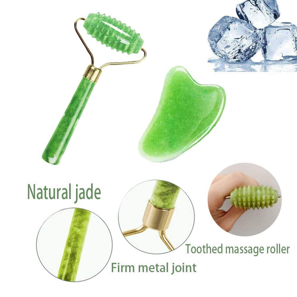 Ice Roller Jade Roller Gua Sha Set 1 Facial Massage Kits - Temu
