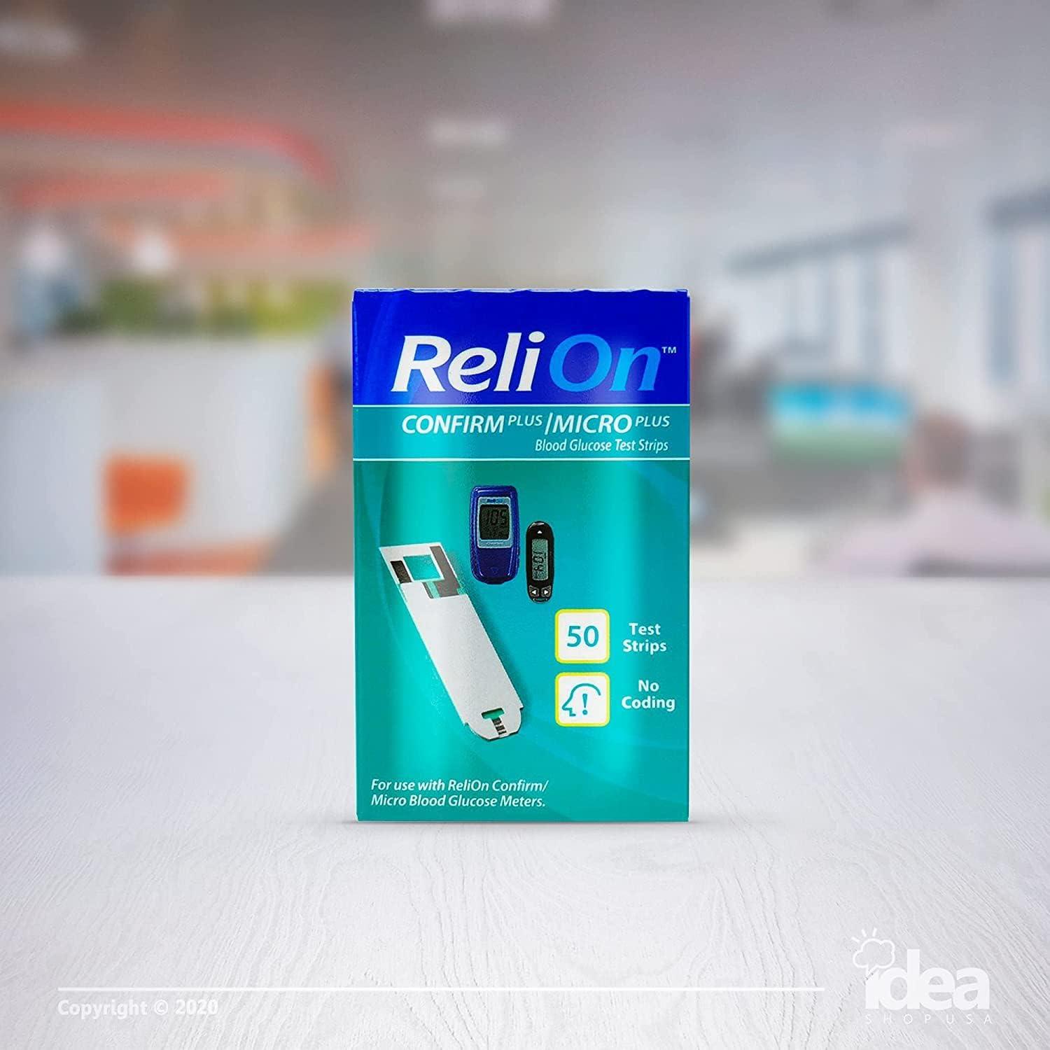 ReliOn Confirm Micro Blood Glucose Test Strips 50 Ct (2 Pack) Bundle