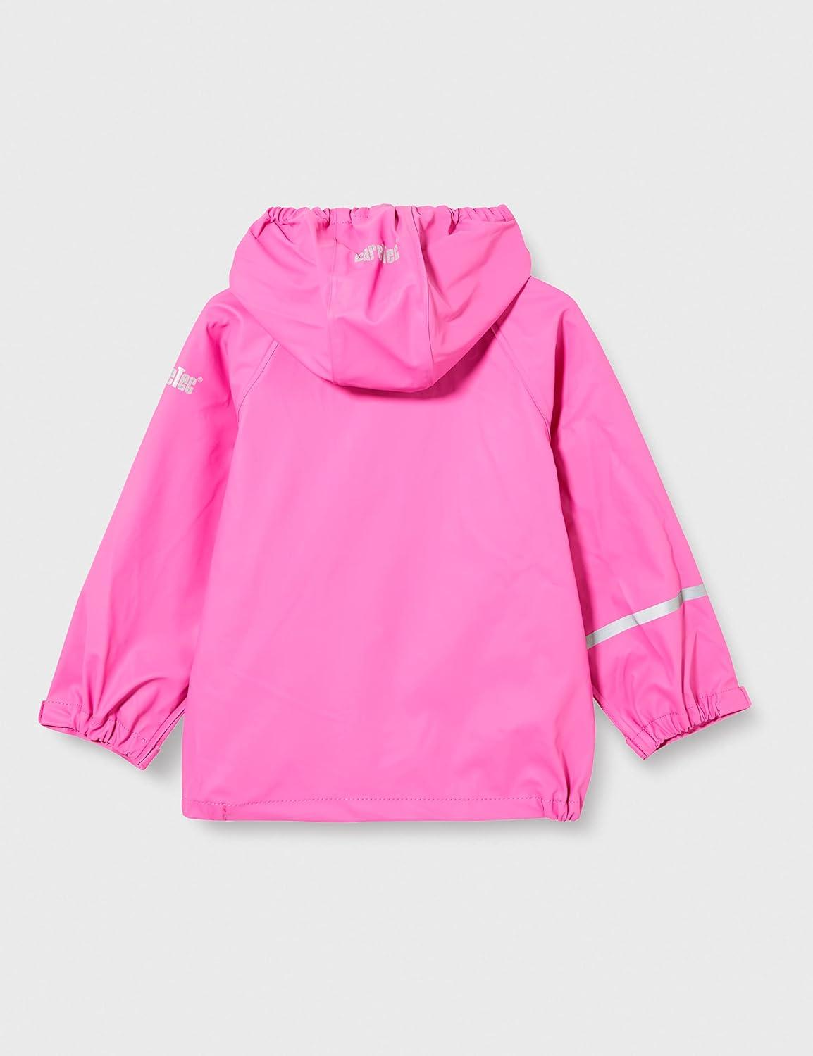 CareTec Girl's Rain Jacket-Pu W/O Fleece Waterproof 104 Real Pink (546)