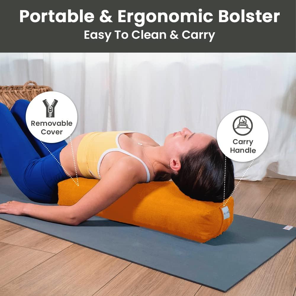 Sol Living Yoga Bolster Pillow Rectangular Meditation Cushion