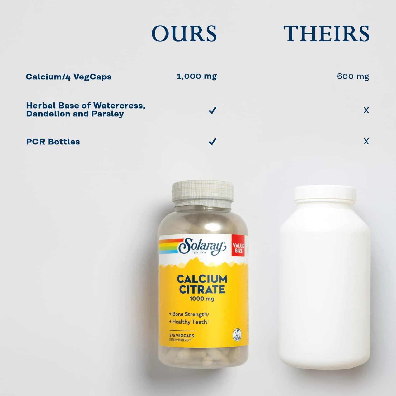 Solaray Calcium Citrate 1000mg Chelated Bone Strength Supplement