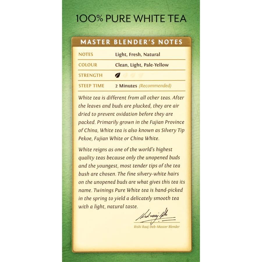 Twinings White Tea 100 Natural Fujian Chinese Tea with Delicate