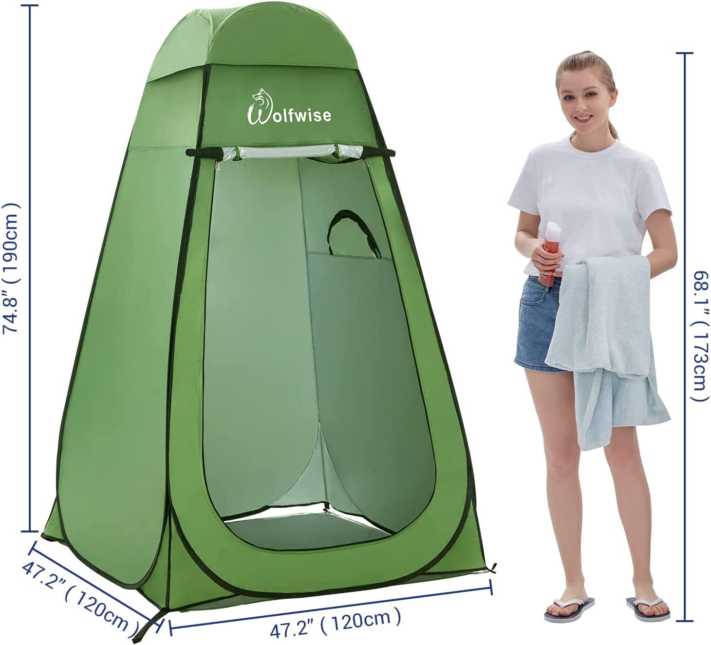 WolfWise Pop Up Privacy Shower Tent Portable Outdoor Sun Shelter Camp