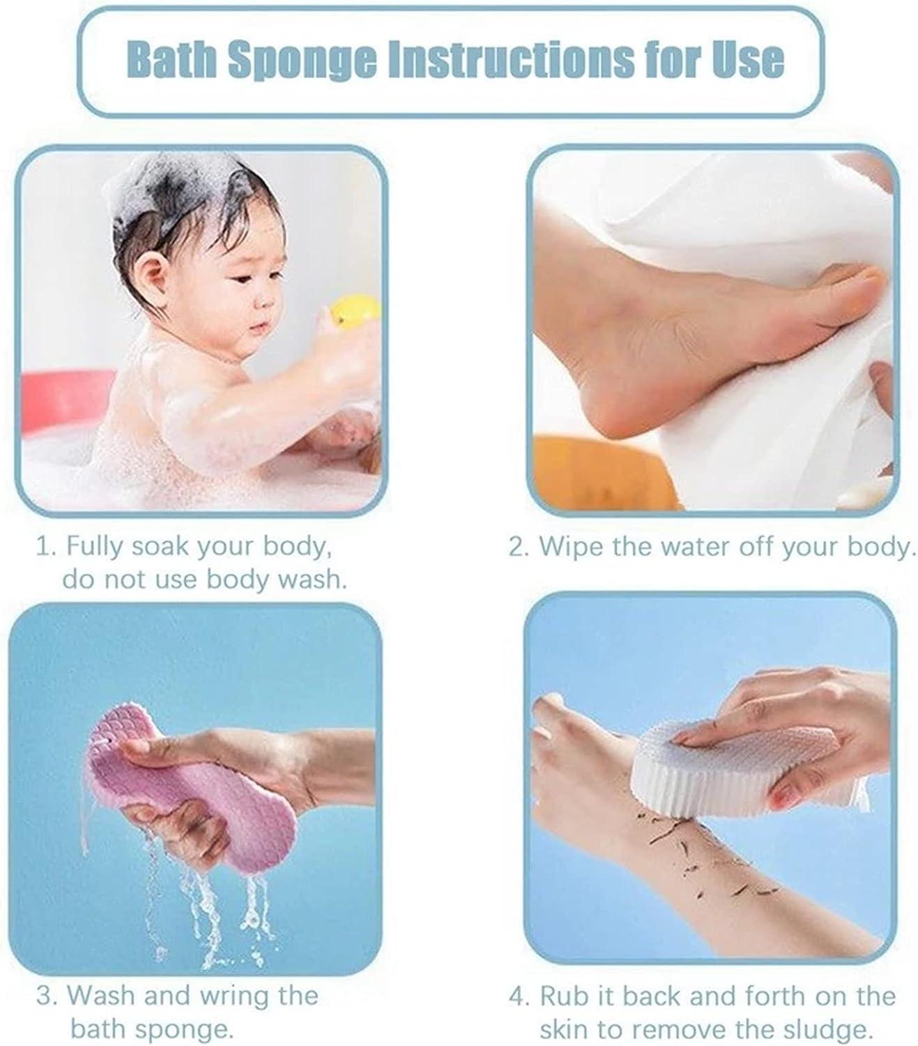3pcs Shower Sponge for Body Exfoliating Bath Sponge Bath Sponges for Shower