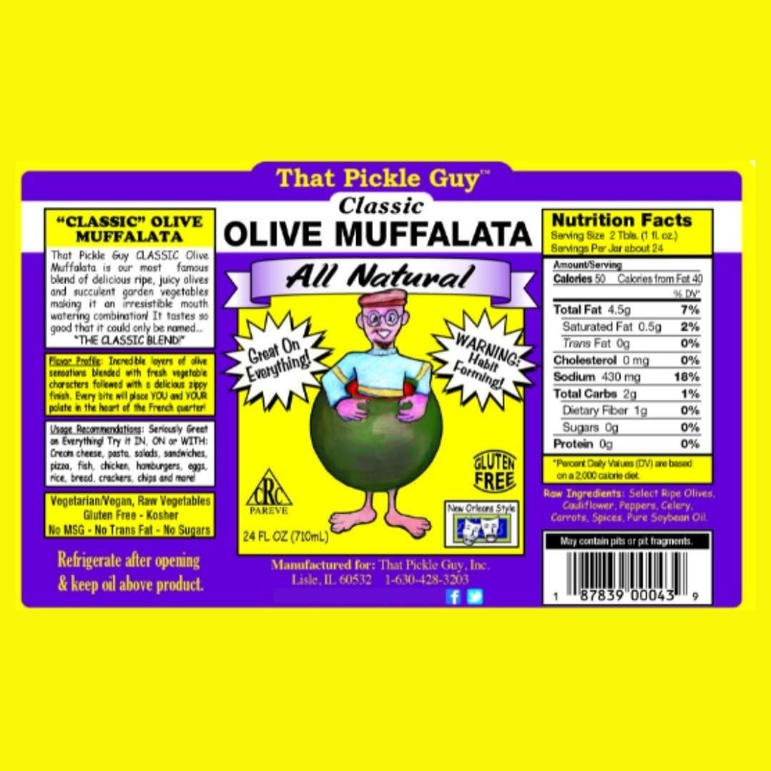 That Pickle Guy New Orleans Style Classic Olive Muffalata Gluten Sugar-Free  All Natural Vegan Best with any Deli Rich in Flavor; USA Made 24-oz