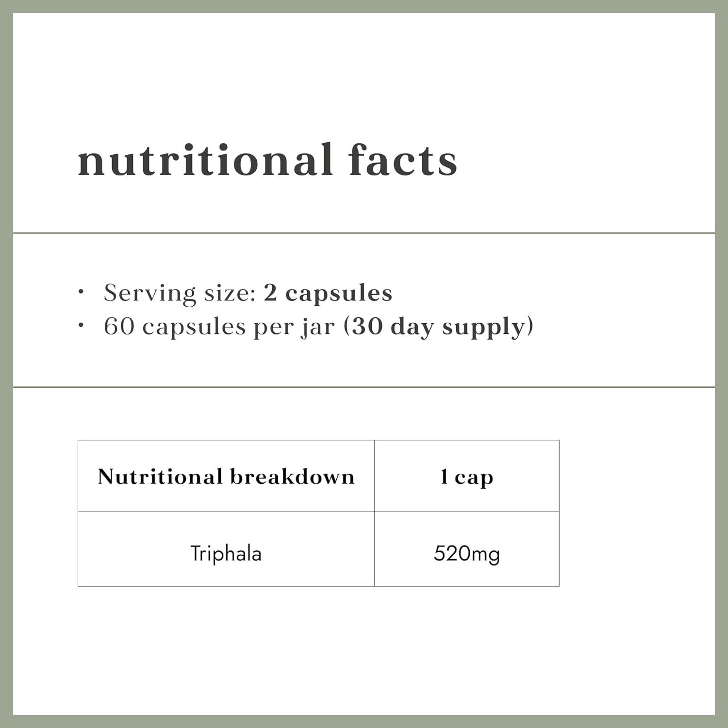 Fushi Organic Triphala Capsules 60 Caps FreshGround Whole Food