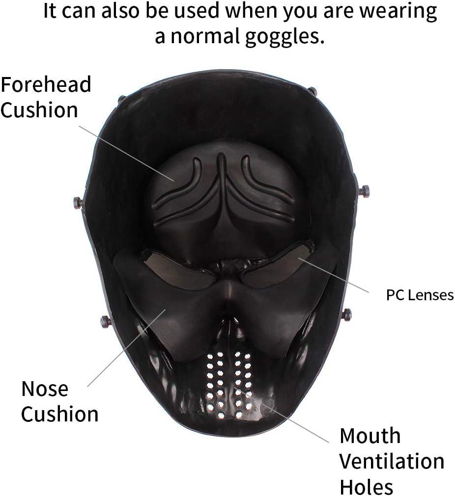 Anyoupin Paintball Mask, Skull Skeleton Full Face Airsoft Mask with PC