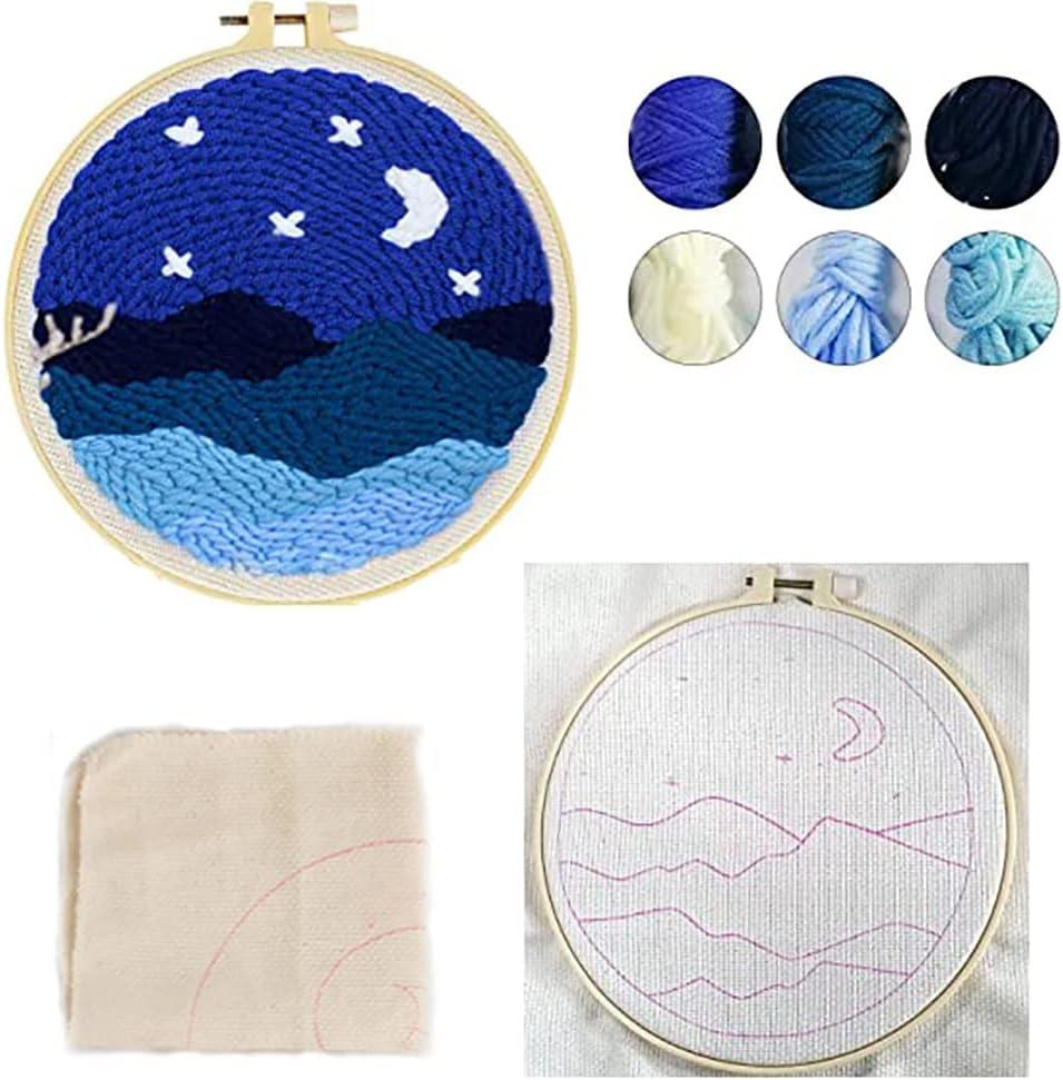 HAND U JOURNEY 8 Inch 2 Pieces No-Slip Beech Wood Embroidery Hoops Kit for  Starter to Cross Stitch, Sew, and Punch Needle