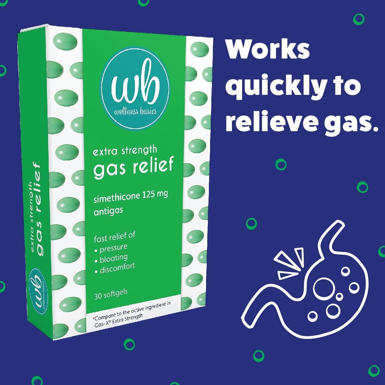 Wellness Basics Extra Strength Gas Relief (125mg Softgel) Green 30