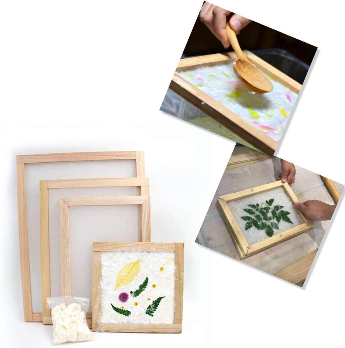 Worown A7 Size Paper Making Screen, Natural Wooden Papermaking Mould, 4 x 5  inch Wooden Paper