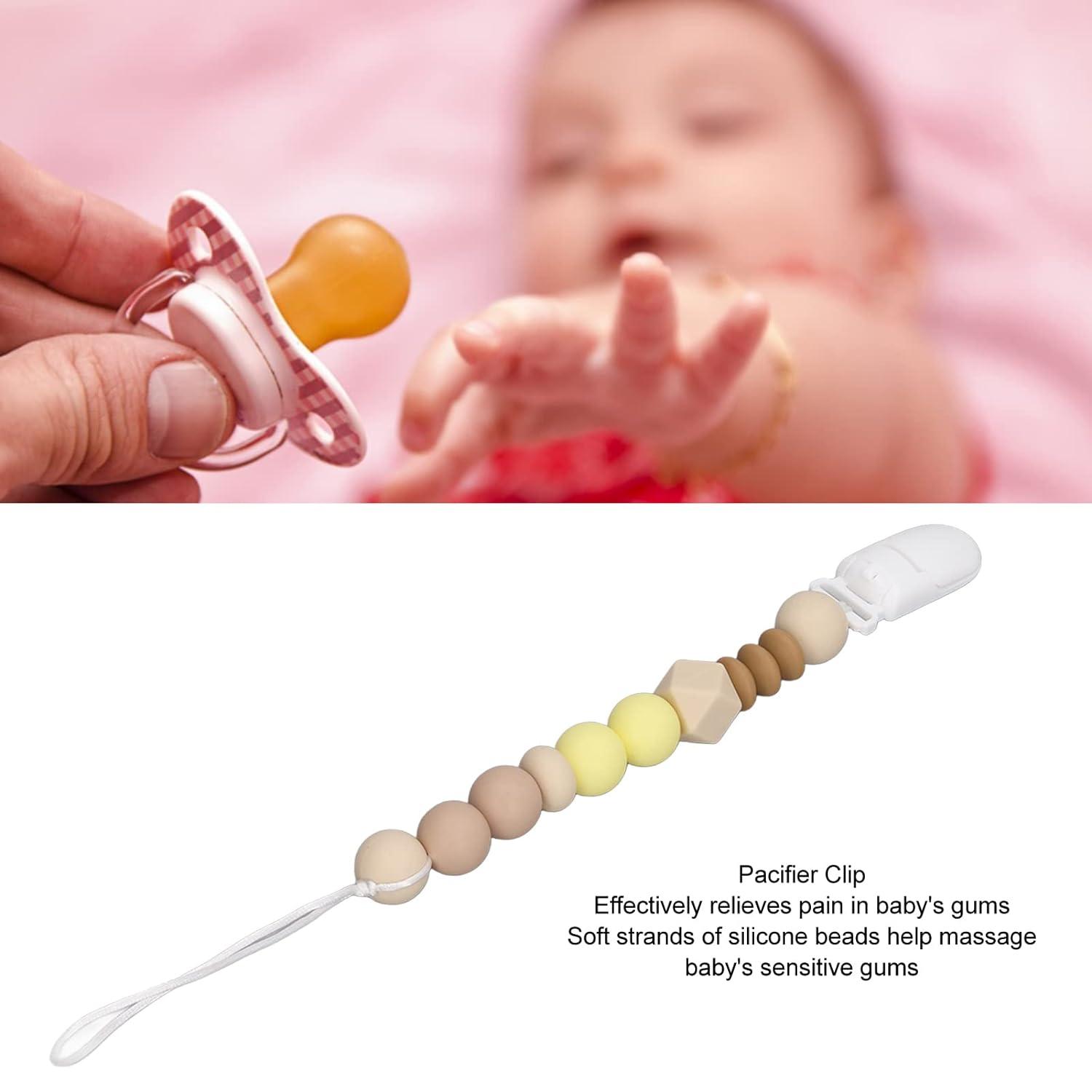 Pacifier Clip Safe Material Small Size Bead String Design Easy to Grab
