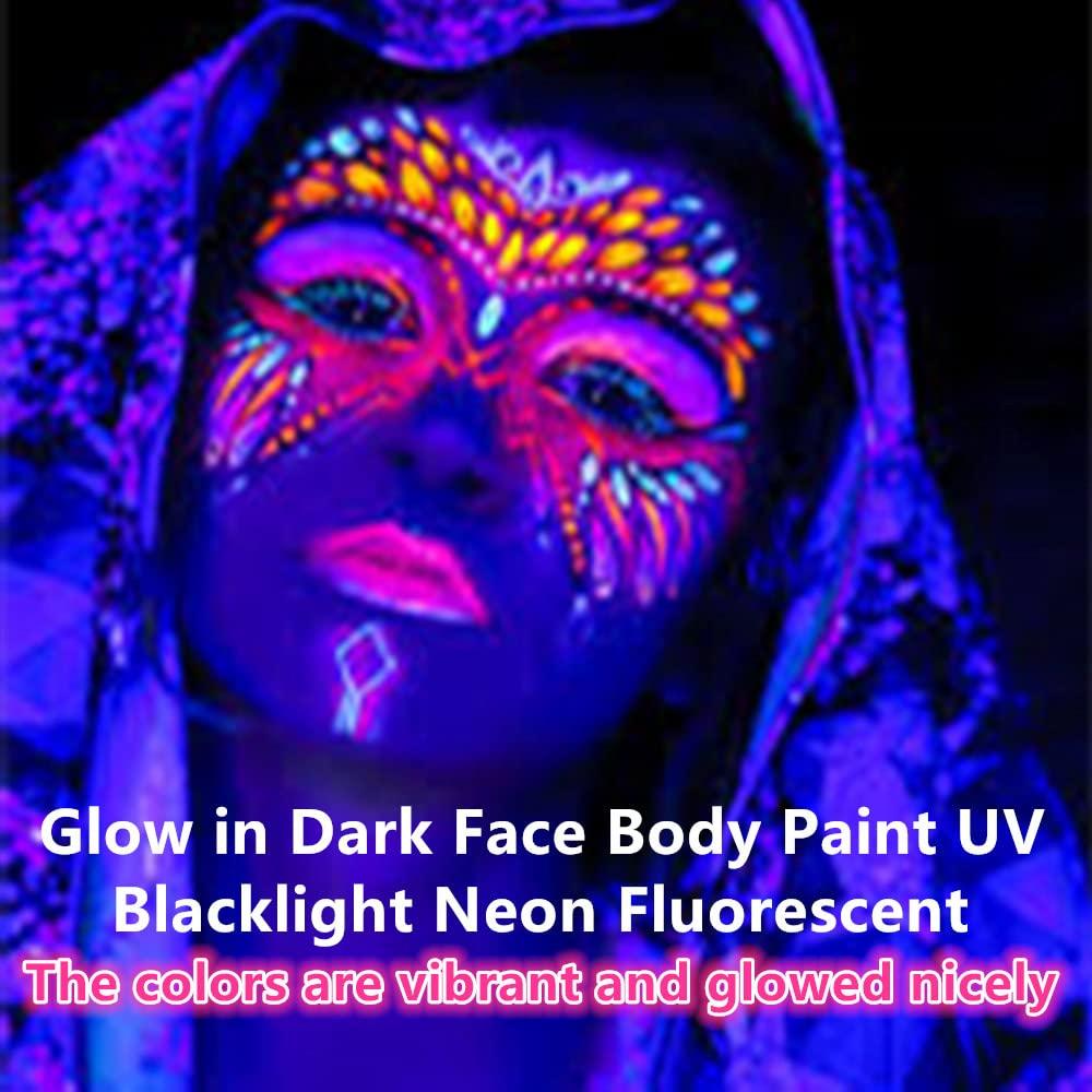 Neon Face Body Paint Stick Oil(0.75 Oz),Blendable Cream Makeup Sticks for  Sfx Makeup Glow in the Dark, Non-Toxic Uv Face Painting Kit Halloween