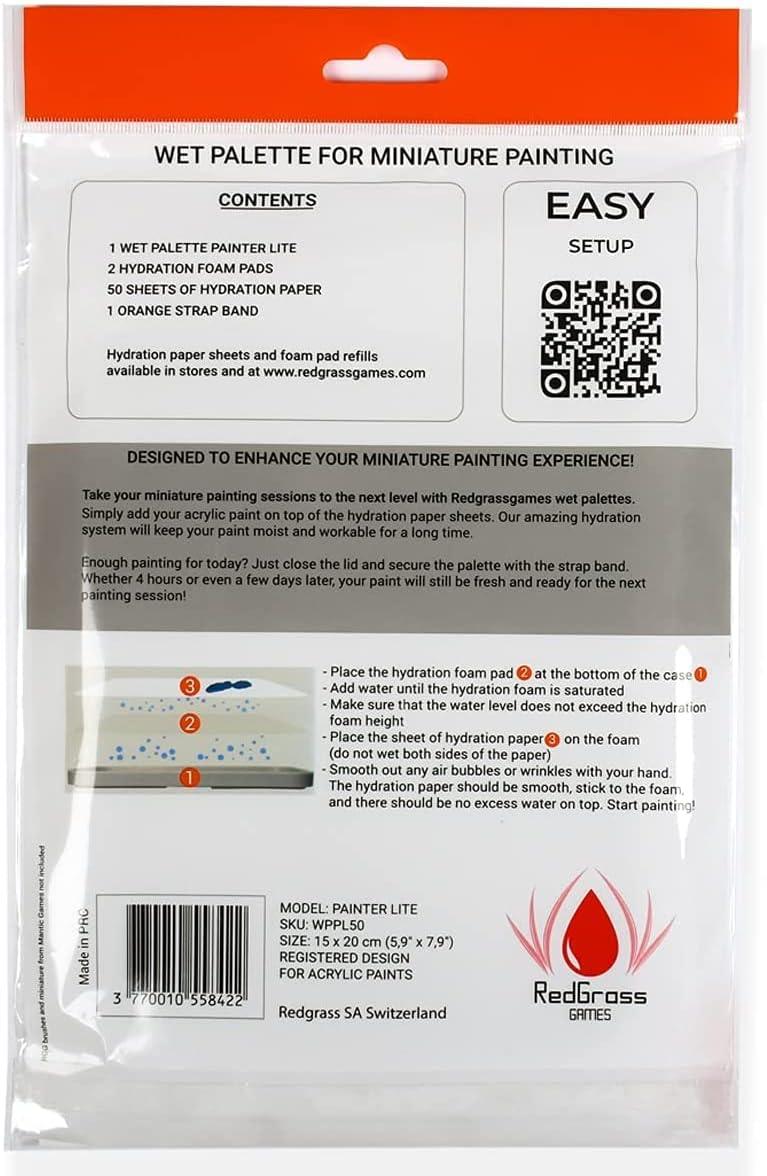 Redgrassgames Everlasting Wet Palette Painter Lite 50 Sheets/2 Foam