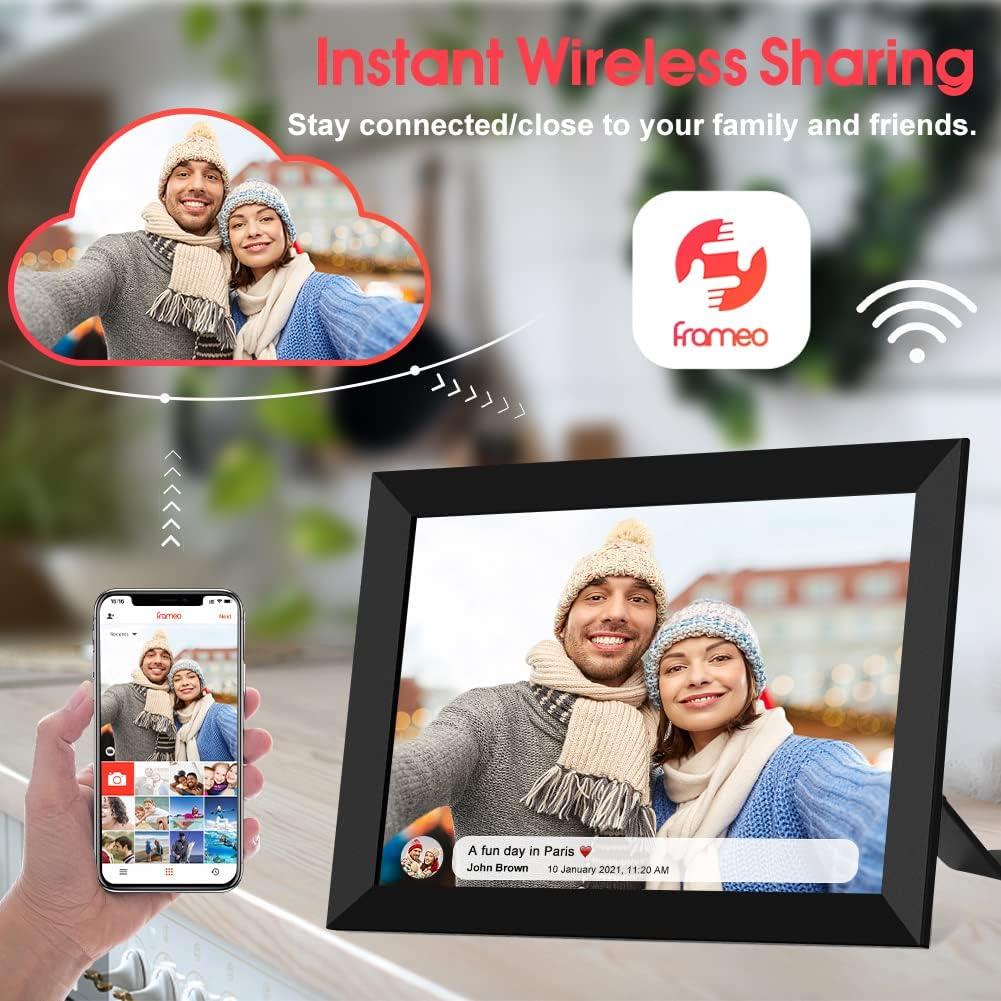 Fraeo 10.1 Inch WiFi Digital Picture Frae With RGB LED Light,1280x800 HD IPS Touch Screen