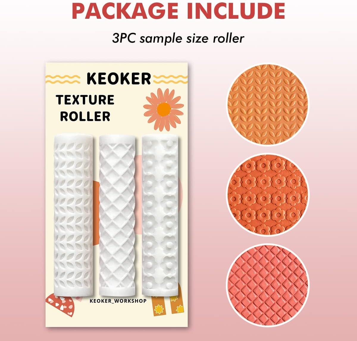 Texture Roller Bundle 3 Rollers 3 Inch Pottery Pastry Embossing