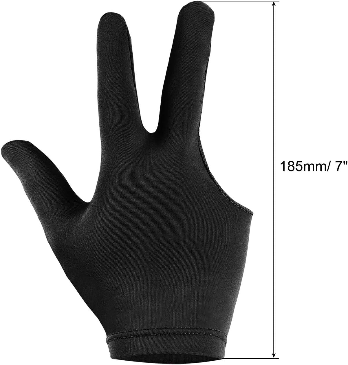 Patikil 3 Fingers Pool Gloves Left & Right Hand Billiard Cue Glove