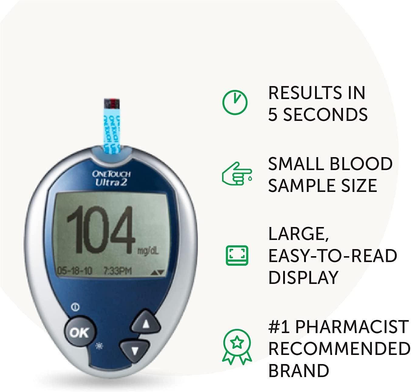 One Touch Ultra 2 Blood Monitoring System Complete Kit (Strips and