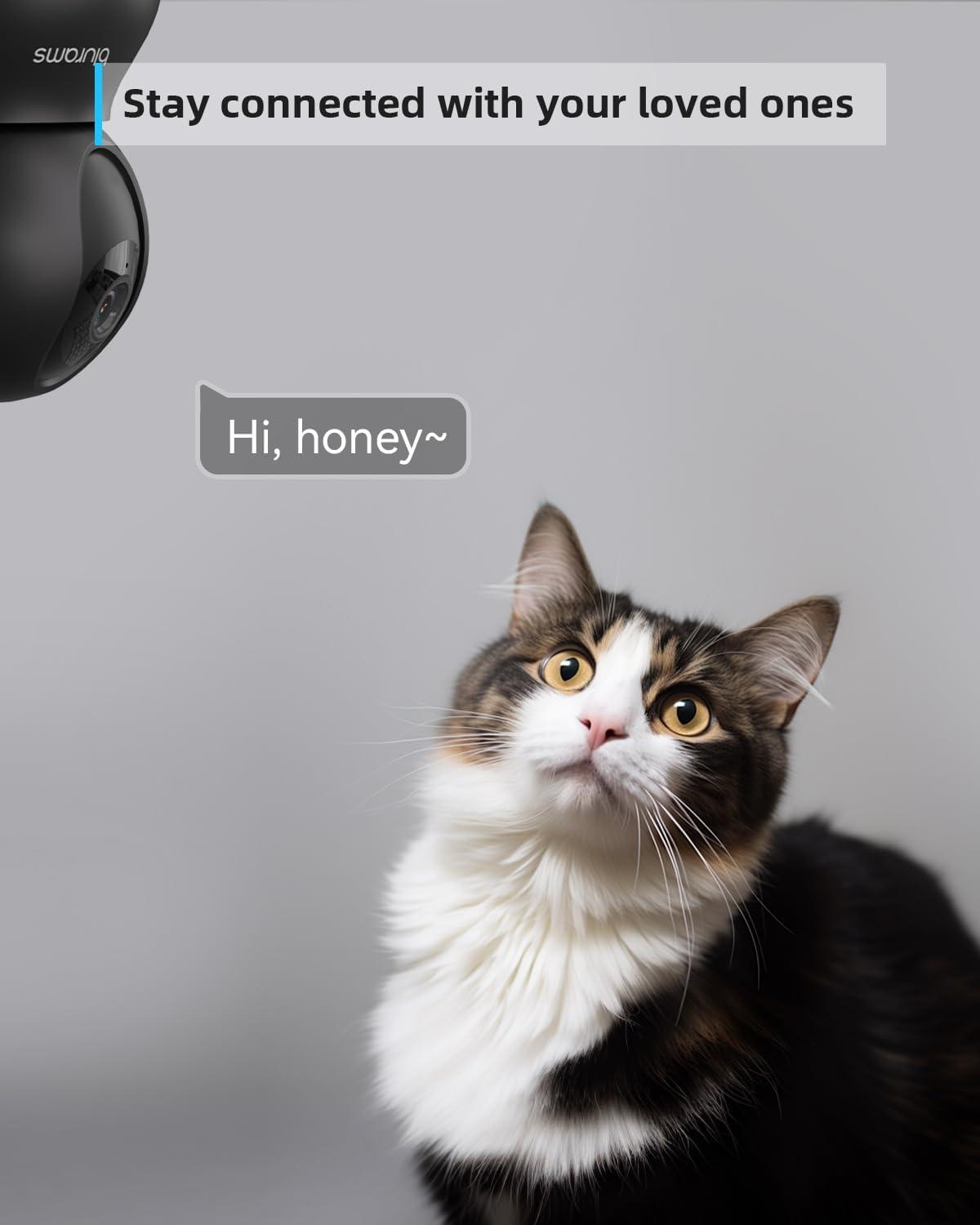 blurams Wifi-camera voor binnen, 2 K, bewakingscamera, 360° rotatie