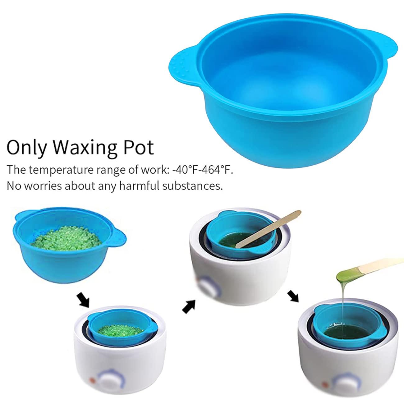 2pcs Silicone Wax Warmer Liner Easy To Clean Wax Pot with Silicone Spatulas  For Hair Removal Non-Stick Wax Pot Silicone Bowl Replacement Reusable  Silicone Waxing Spatulas pot for Hard Wax Heater
