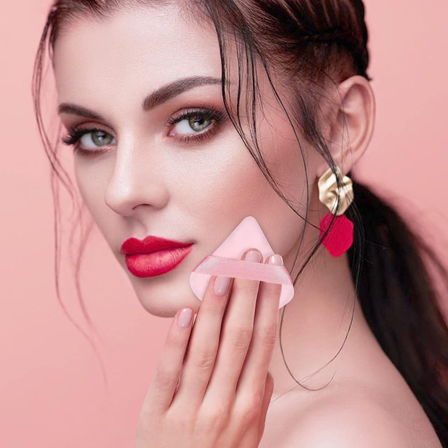 Pimoys 4 Pieces Powder Puff Face Triangle Makeup Sponge for Loose Powder  Cosmetic Foundation Sponge Soft Setting Powder Puff Beauty Blender Wet Dry  Makeup Tool, Pink