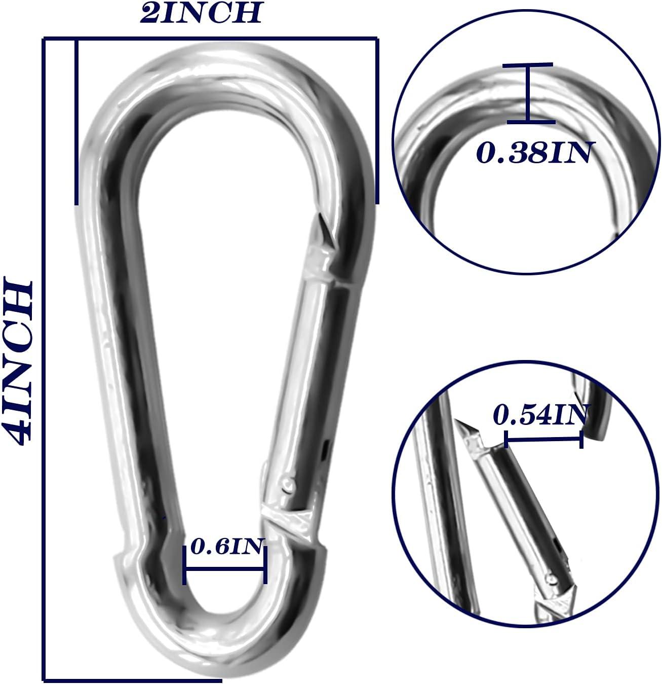 2 Pack Quick Link M8 5/16 Inch Heavy Duty Carabiner D Shape Chain Links 1500lb Capacity Repair Utility Links Safety Chain Connector For Camping Outdoor Equipment Locking Hammocks Harness Leash