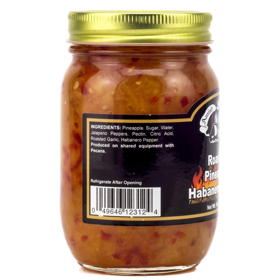 Amish Wedding Roasted Pineapple Habanero Sauce, 16 Ounce Glass Jar