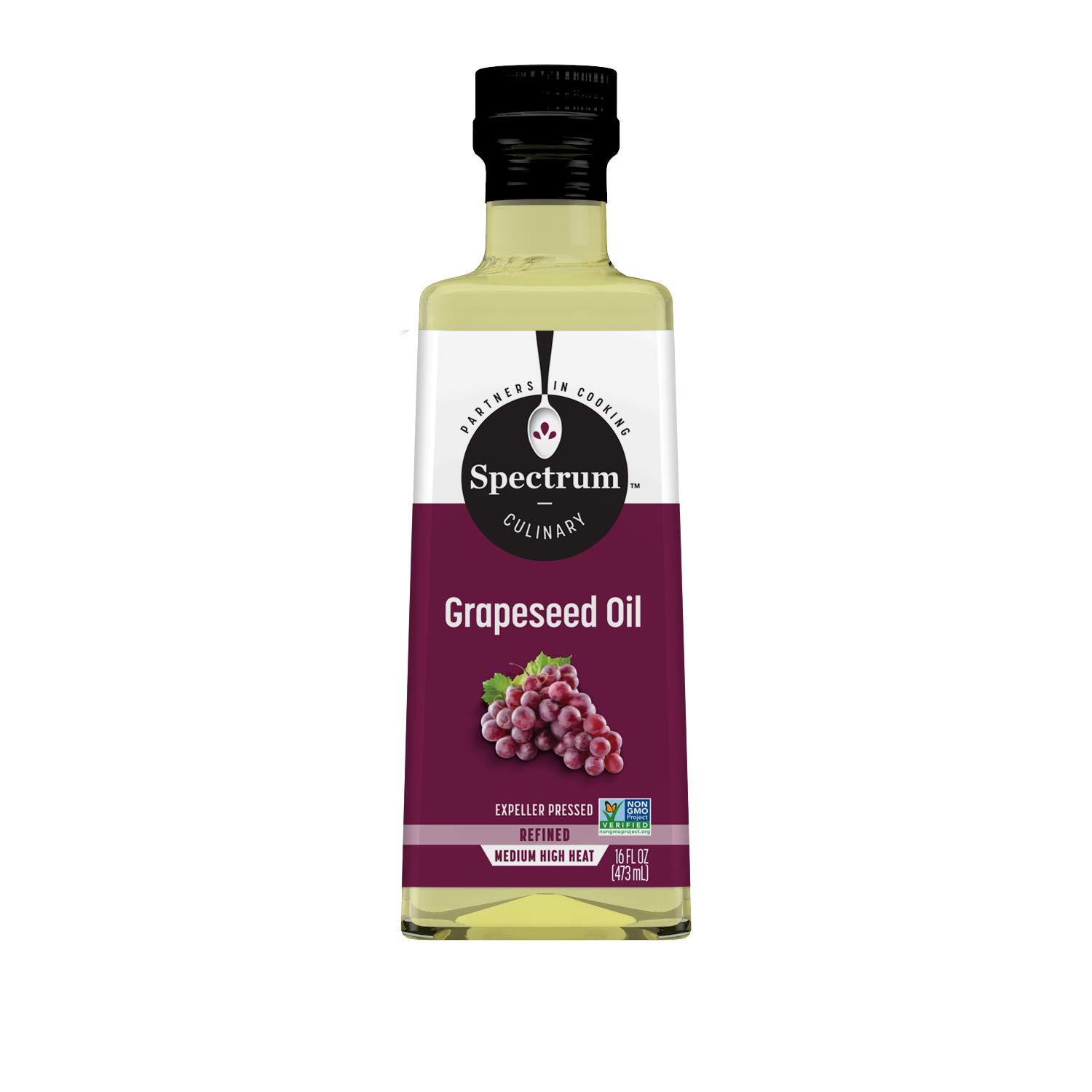 Spectrum Grapeseed Oil, Refined, 16 Oz (Pack of 12)