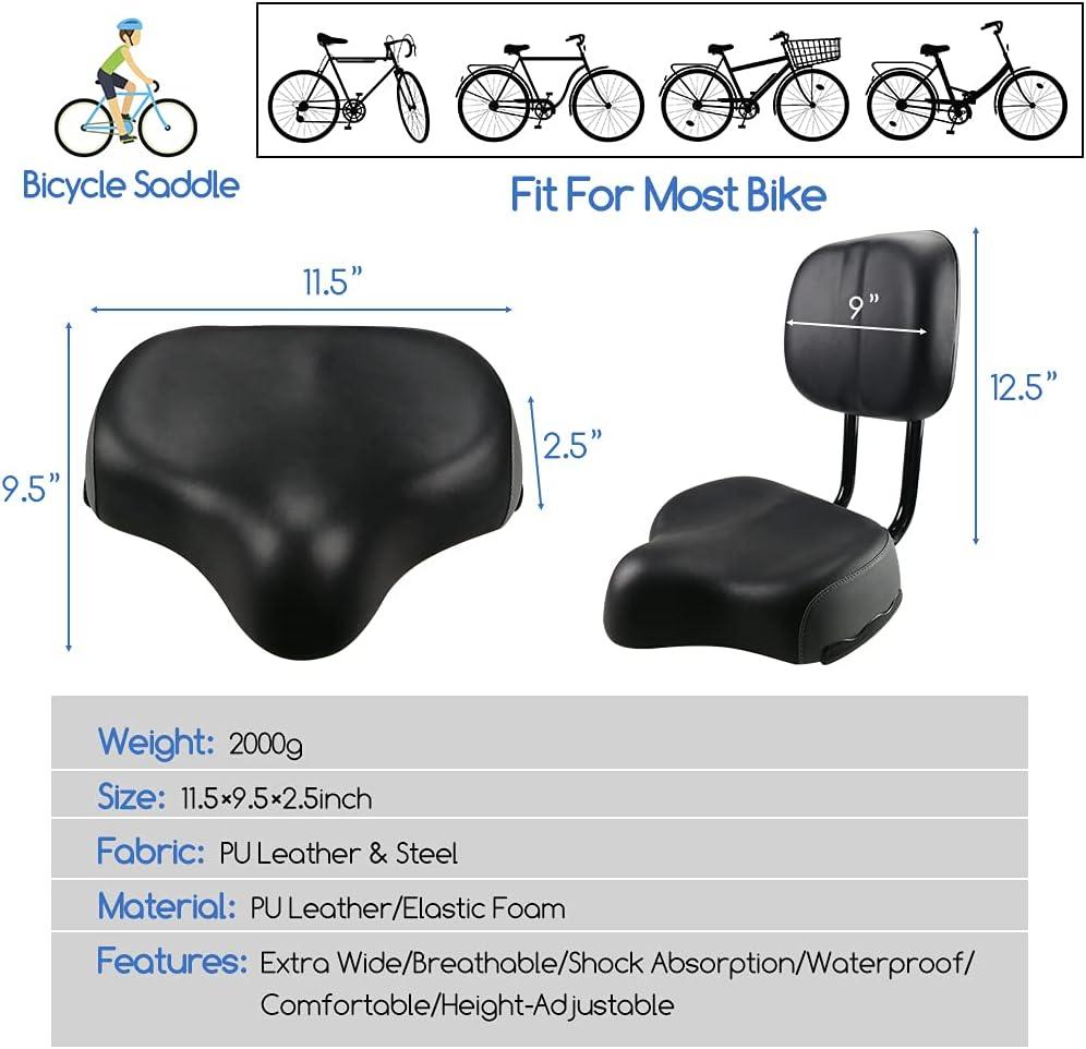 Oversized Bike Seat, Comfortable Bike Seat - Universal Replacement