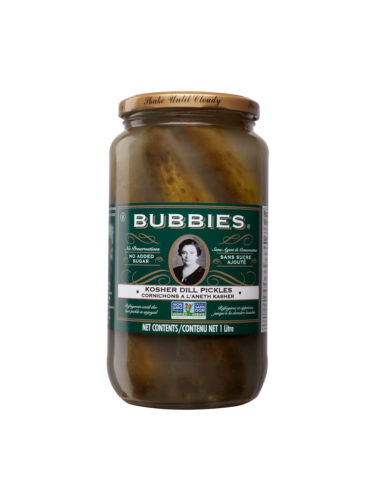 Bubbies Pure Kosher Dill Pickle 33.0 OZ Authentic Flavor, Pack of 1