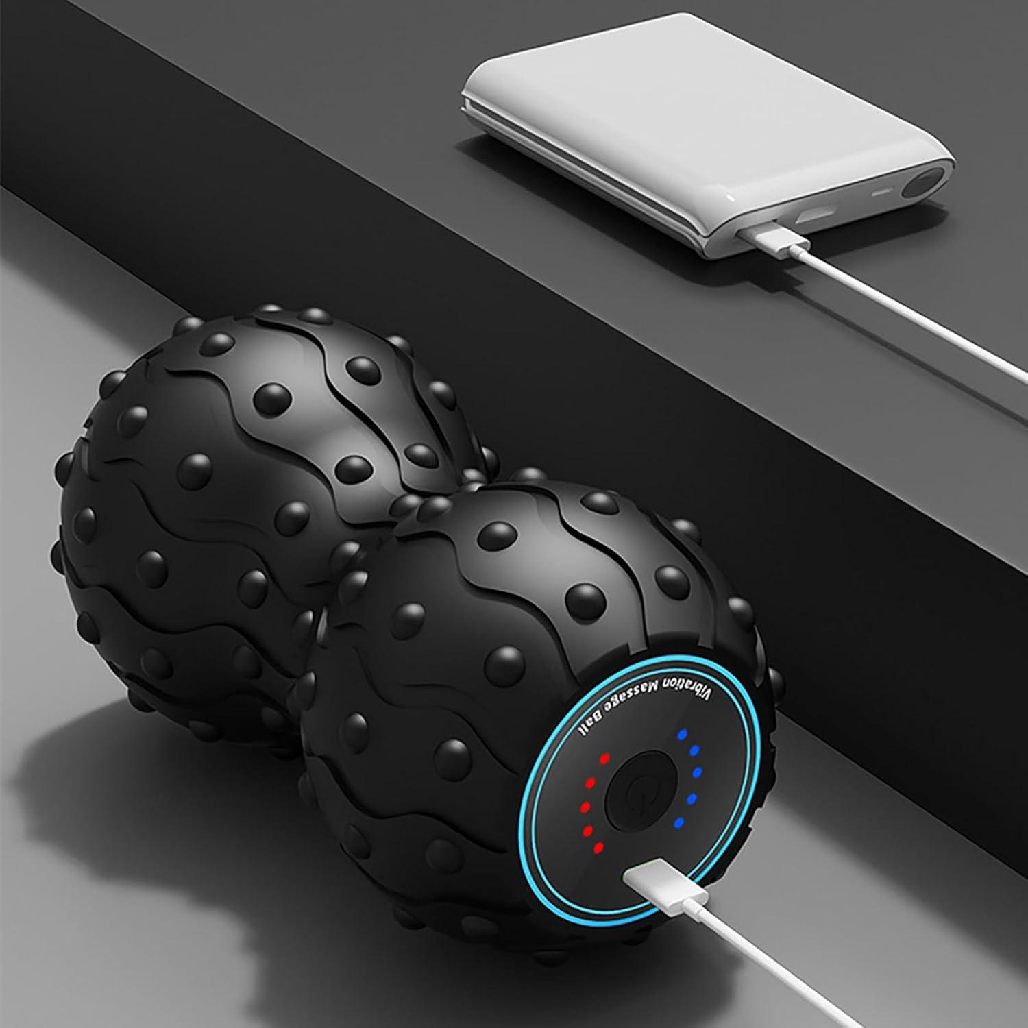 Electric Yoga Massage Ball - Vibrating Peanut Massage Ball for Deep Tissue  Relief | Myofascial Relaxation & Trigger Point Therapy | Perfect for Back  Arm Leg & Buttock Muscles - Black |