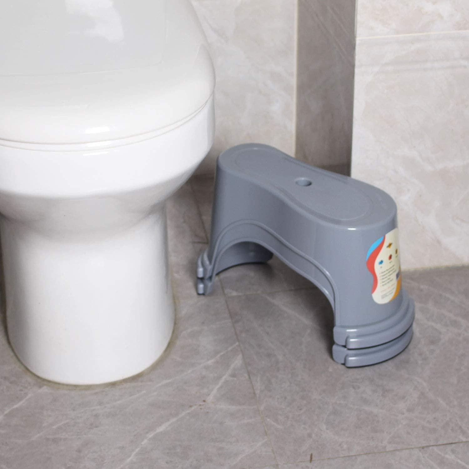2 Separate Toilet Potty Poop Stool for Adults,Bathroom Stool 7" Heavy
