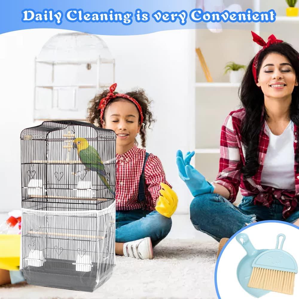 Large Bird Cage Seed Catcher, DustProof Bird Cage Cover, Nylon Bird