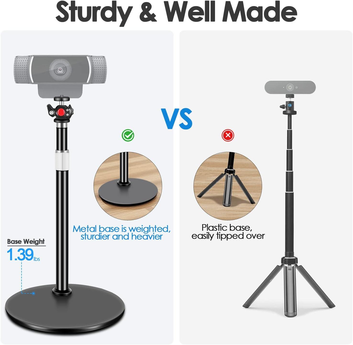 Flexible Webcam Stand and Cell Phone Tripod with Holder for Logitech and  Nexigo Webcam, GoPro Camera and More. 