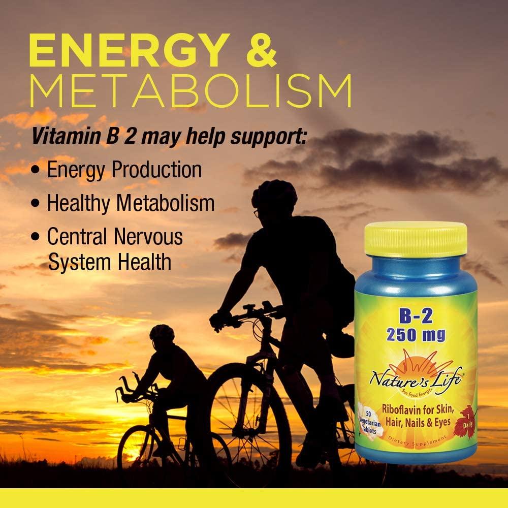 Nature's Life Vitamin B2, 250 Riboflavin for Skin, Hair, Nails and