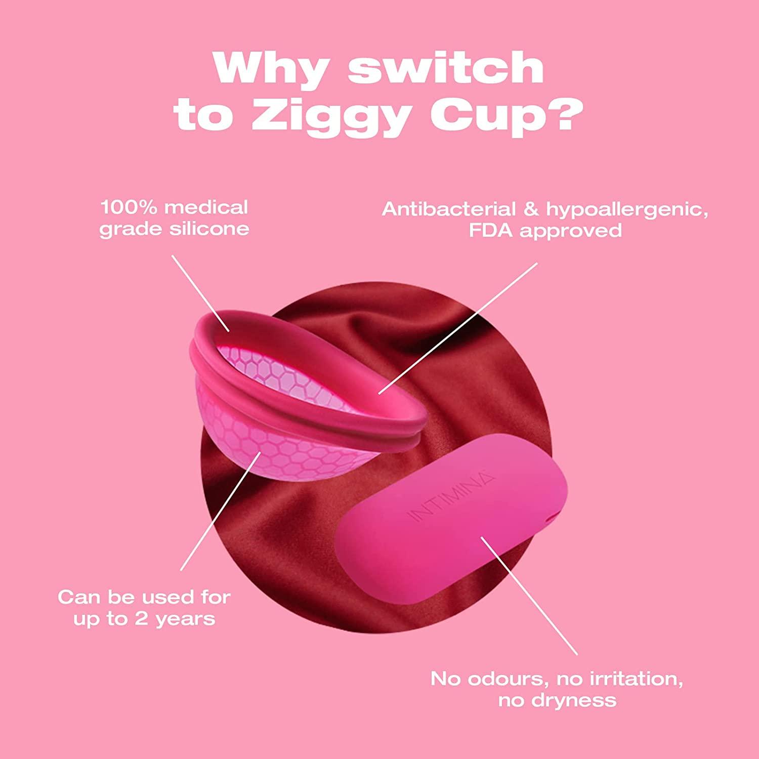 Intimina Ziggy Cup ExtraThin Reusable Menstrual Cup with Flatfit Design