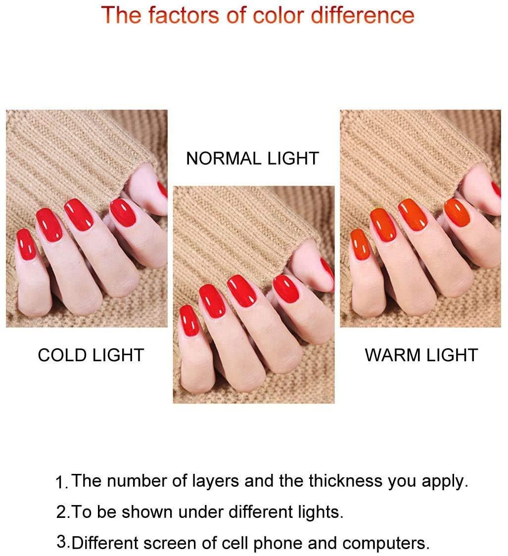 Vishine 12er-Set Gel-Nagellack – Nude, Red, Dusty Rose & Mehr, Halbtransparent, 8ml