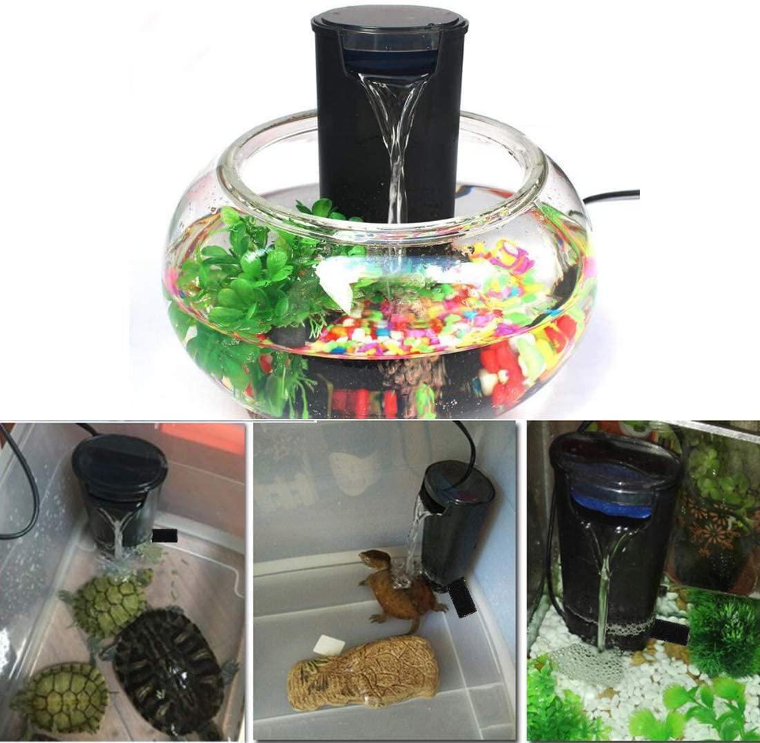 Aquarium Turtle Filter Waterfall Flow Water Clean Pump BioFiltration for Reptiles Tank Low