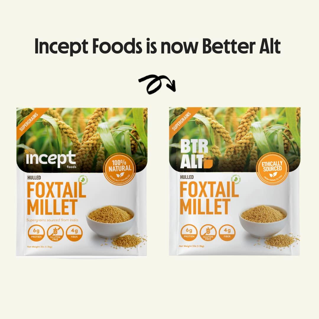 Incept 3 lbs Millet Grain, Hulled Foxtail Millet, Whole Grain, Vegan