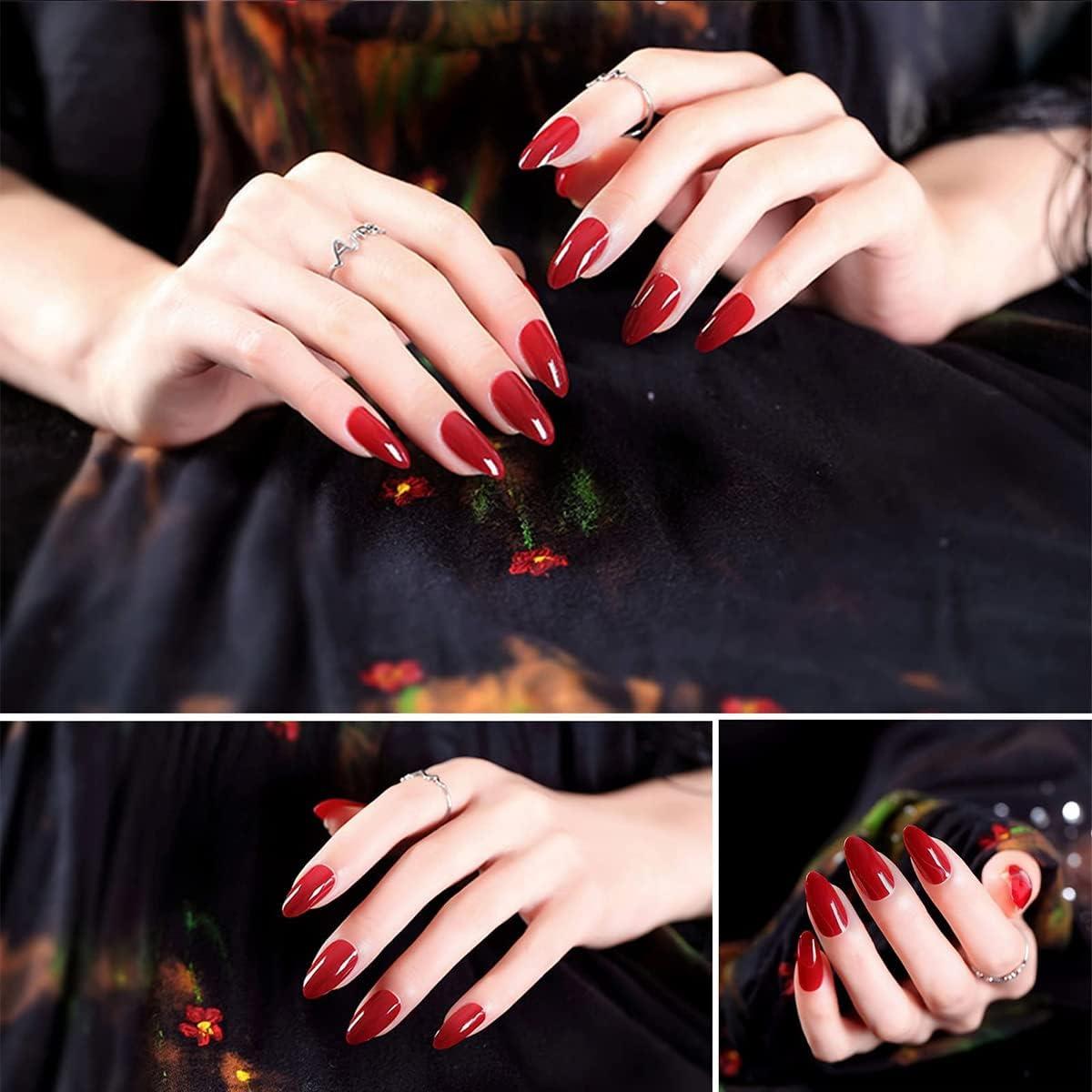 Glamorous Red 3D Crystal Nails