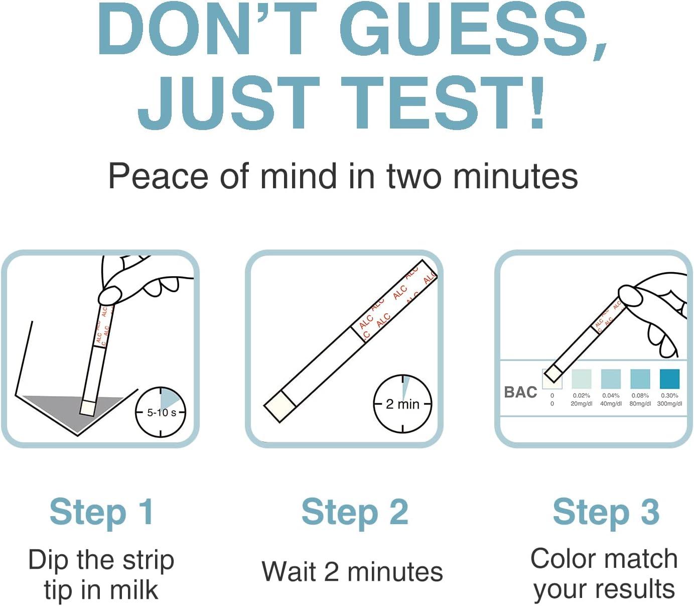 24Count of Papablic Breastmilk Alcohol Test Strips, 2min Quick