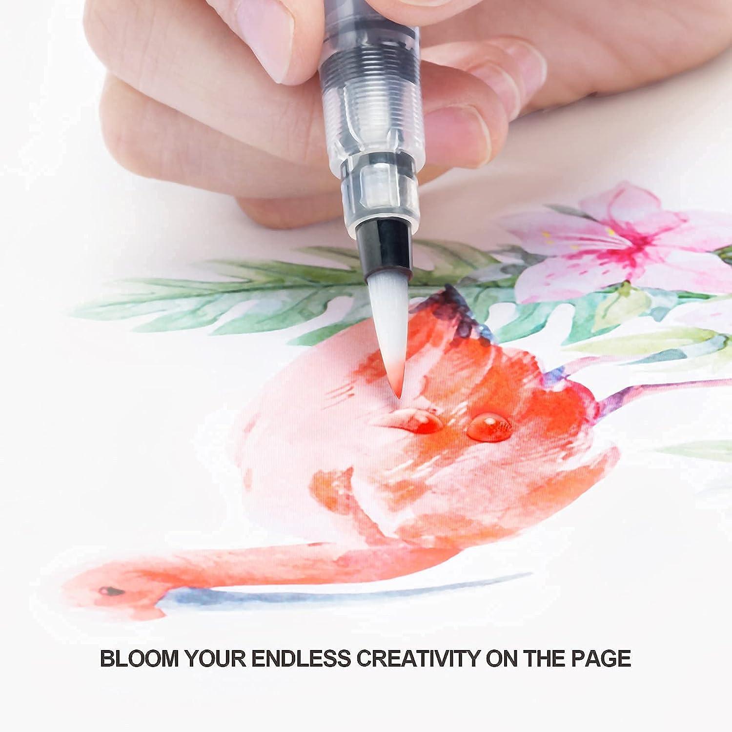 ParKoo Watercolor Brush Pens 24 Colors Flexible Real Nylon Brush