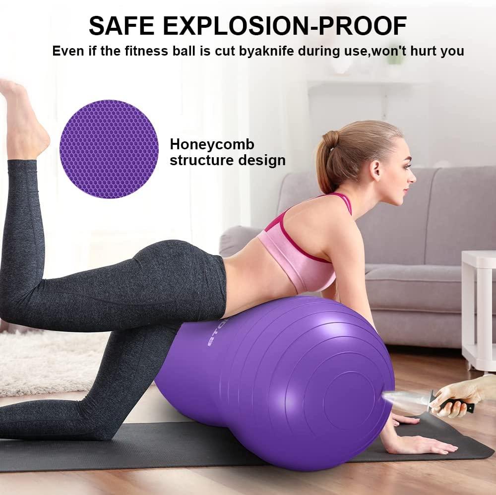 STOROMO Peanut Ball 23x12 inch Purple Exercise & Pregnancy Yoga Ball