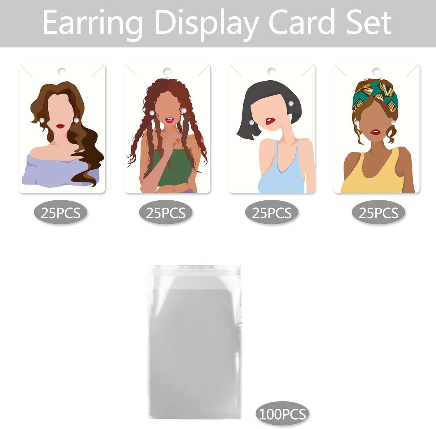 Black White Kraft or Grey Hanging Earring Cards with Lips Wholesale Earring  Card - Walmart.com