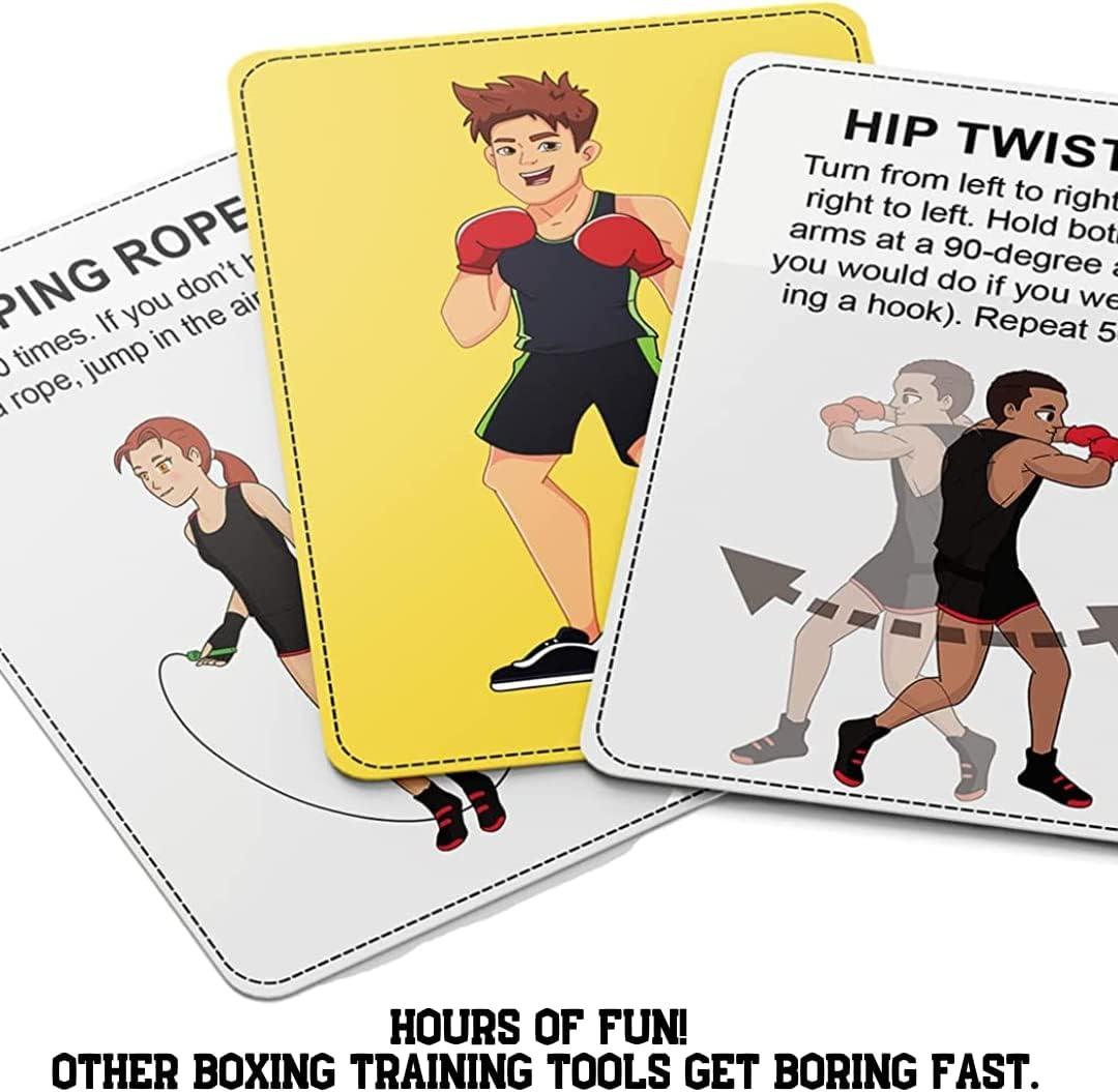 Puredrop Boxing Training Drill Cards Great Training Equipment for Solo Practice for Boxers. Perfect for Beginners and Kids
